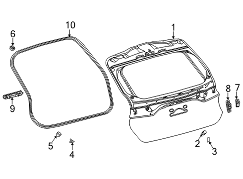 2021 Toyota Venza Gate & Hardware Weight Diagram for 67372-48080