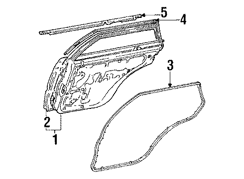 1987 Nissan Maxima Rear Door & Components, Exterior Trim MOULDING-Door Rear LH Black Diagram for 82873-28E15