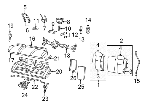 2007 Jeep Grand Cherokee Rear Seat Components Screw Diagram for 5139633AB
