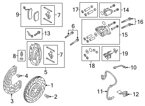 2020 Alfa Romeo Stelvio Rear Brakes Bolt-HEXAGON Head Diagram for 6512753AA