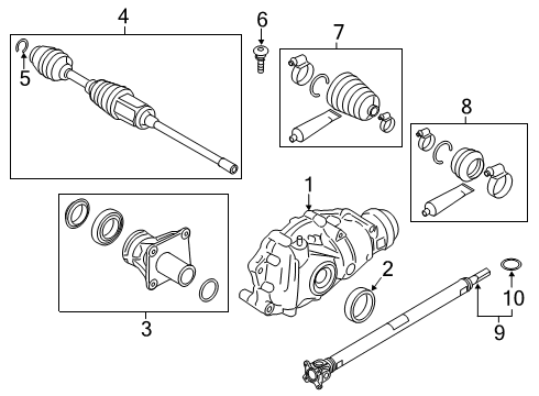 2020 BMW 740i xDrive Carrier & Front Axles Front Right Cv Axle Assembly Diagram for 31608657292