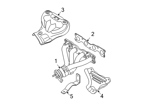 2010 Hyundai Sonata Exhaust Manifold Exhaust Manifold Catalytic Assembly Diagram for 28510-2G115