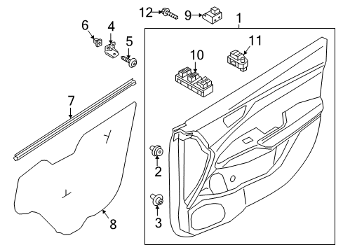 2020 Hyundai Accent Mirrors Mirror Assembly-Outside Rear View, LH Diagram for 87610-J0110