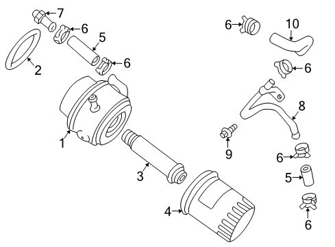 2002 Pontiac Aztek Oil Cooler Oil Cooler Seal Diagram for 12480733