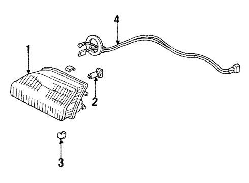 1990 Acura Integra Fog Lamps Foglight Unit, Passenger Side Diagram for 33900-SK7-A01