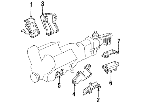 1995 Honda Passport Engine & Trans Mounting Foot, R. Engine Diagram for 8-97088-677-0