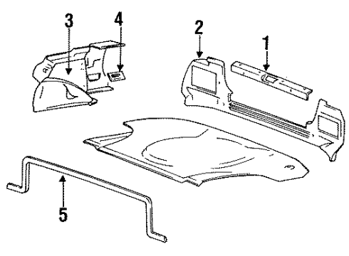 1994 Hyundai Scoupe Trunk Trim Grille-Luggage Side Trim Diagram for 85734-24100-AQ