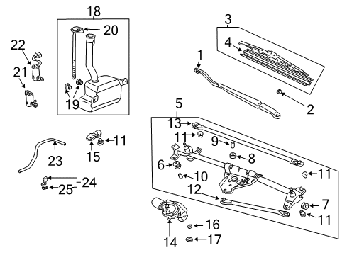 2004 Honda Pilot Wiper & Washer Components Arm, Windshield Wiper (Driver Side) Diagram for 76600-S9V-A01