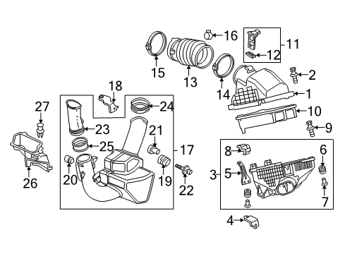 2012 Acura RL Filters Cover, Air Cleaner Diagram for 17211-RKG-A00