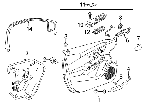 2016 Chevrolet Volt Interior Trim - Front Door Fuel Door Switch Diagram for 23456331