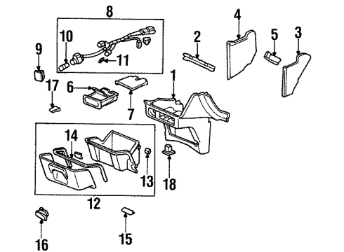 1997 Honda Odyssey Front Console Console, Center *NH178L* (EXCEL CHARCOAL) Diagram for 77291-SX0-A00ZB