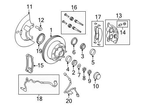 2010 Ford E-250 Anti-Lock Brakes Caliper Diagram for 8C2Z-2B120-CR