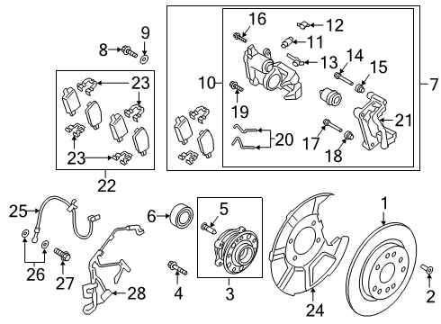 2019 Hyundai Santa Fe Rear Brakes Front Wheel Hub Assembly Diagram for 51750-S1000