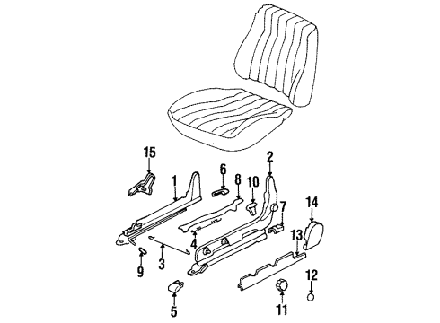 1996 Hyundai Sonata Front Seat Components Link Assembly-Lifter, LH Diagram for 88517-34100
