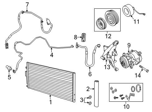 2017 Fiat 500 A/C Condenser, Compressor & Lines Bracket-ALTERNATOR And Compressor Diagram for 68081721AA