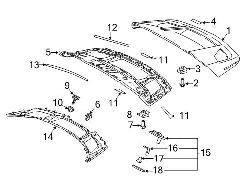 2021 Toyota C-HR Rear Spoiler Molding Screw Diagram for 90159-50237