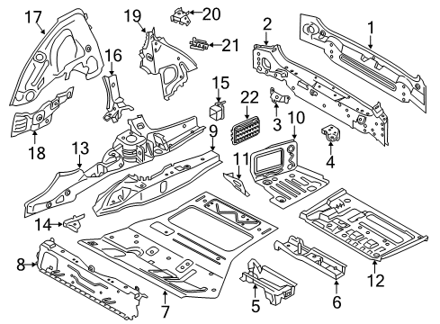 2021 BMW X3 Rear Body Luggage-Compartment Floor, Rear Diagram for 41007493923