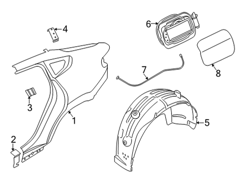 2020 BMW X6 Quarter Panel & Components COVER, WHEELL HOUSING, REAR Diagram for 51717478759