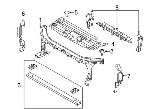 2018 Ford F-150 Radiator Support Air Baffle Diagram for JL3Z-8310-A