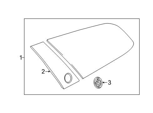 2013 Buick Enclave Quarter Panel - Glass & Hardware Emblem Diagram for 22828173