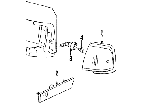 1988 Oldsmobile Cutlass Ciera Side Marker & Tail Lamps Lamp Asm-Front Side Marker Diagram for 5977862