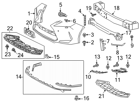 2021 Lexus RX350 Bumper & Components - Front Extension Sub-Assembly Diagram for 52102-0E020