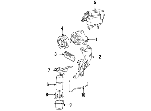 1992 BMW M5 Emission Components Supporting Bracket Diagram for 11721317031