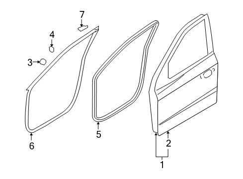 2011 Hyundai Santa Fe Front Door Weatherstrip-Front Door Body Side LH Diagram for 82110-0W002-CA