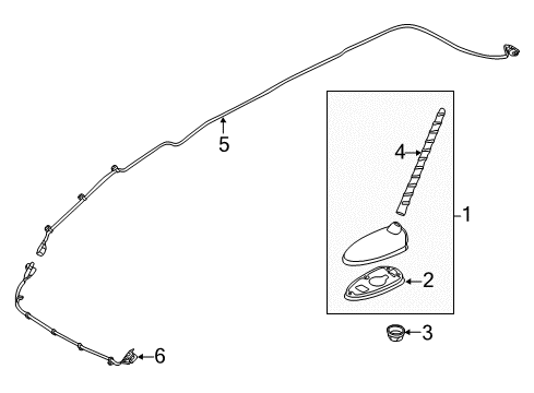 2016 Kia Sportage Antenna & Radio Cable Assembly-Navigation Diagram for 965503W150