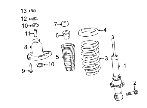 2022 Honda Ridgeline Struts & Components - Rear Rubber, Shock Absorber Mounting Diagram for 52631-T6Z-A01