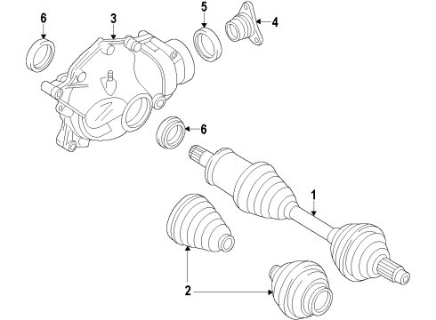 2015 BMW X5 Front Axle, Axle Shafts & Joints, Differential, Drive Axles, Propeller Shaft Repair Kit Bellows, Interior Diagram for 31607608095