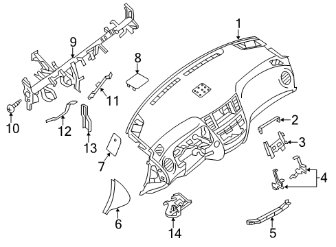 2015 Infiniti QX60 Cluster & Switches, Instrument Panel SWITCHASSY-SONAR Diagram for 25989-3JA0A