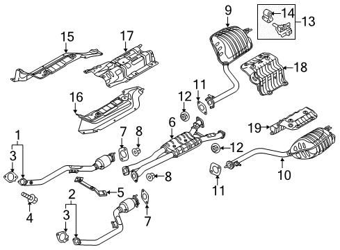 2015 Hyundai Genesis Exhaust Components Protector-Heat Center Diagram for 28793-B1000