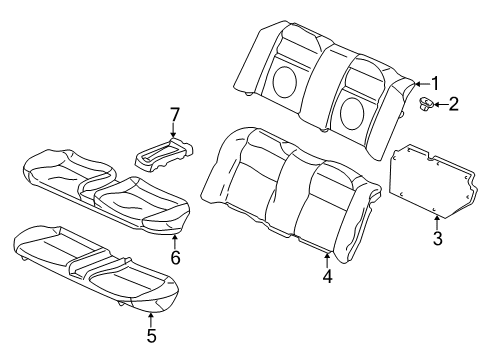 1999 Honda Civic Rear Seat Components Garnish, RR. Seat Cushion Center *NH178L* (EXCEL CHARCOAL) Diagram for 82138-ST7-A11ZC