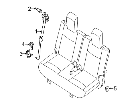 2013 Infiniti JX35 Seat Belt Bracket Assy-Anchor, Shoulder Belt RH Diagram for 77680-3JA0A