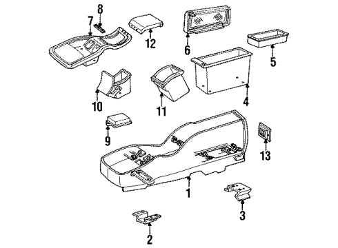 1994 Oldsmobile Bravada Console COMPARTMENT, Seat Separator Console Diagram for 15954848