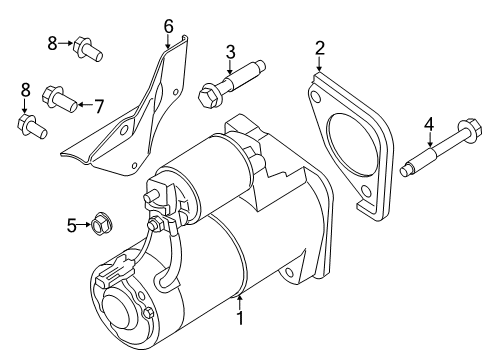 2021 Nissan NV1500 Starter Bolt Diagram for 23390-6N20A