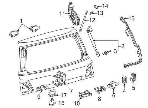 2018 Toyota Land Cruiser Lift Gate Lock Diagram for 69350-60200