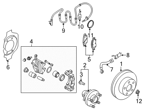 2011 Infiniti EX35 Front Brakes Rotor Disc Brake Front Diagram for D0206-ZA500