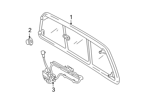 2004 Toyota Tundra Back Glass Back Glass Diagram for 64810-0C021