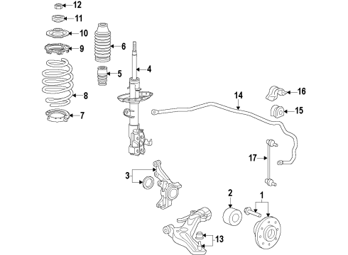 2013 Honda CR-Z Front Suspension Components, Lower Control Arm, Stabilizer Bar Spring, Front Stabilizer Diagram for 51300-SZT-A51