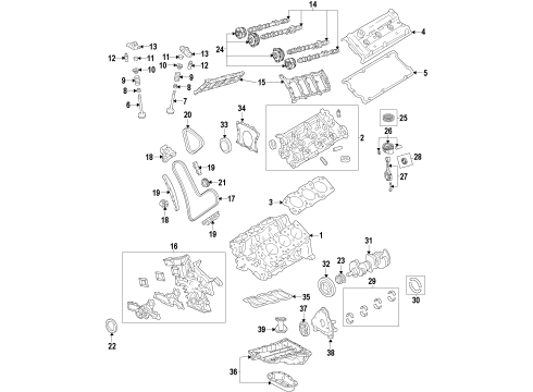 2014 Toyota Tundra Engine Parts, Mounts, Cylinder Head & Valves, Camshaft & Timing, Variable Valve Timing, Oil Cooler, Oil Pan, Oil Pump, Crankshaft & Bearings, Pistons, Rings & Bearings Guide Diagram for 13561-31030