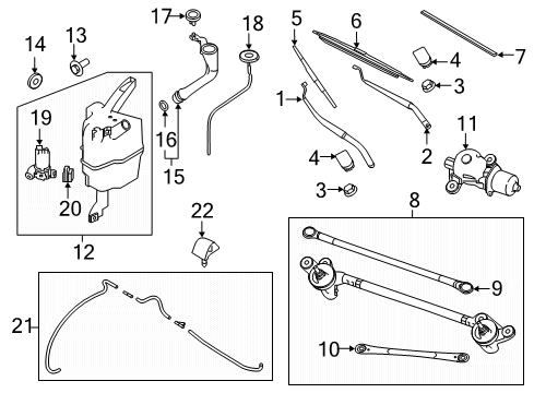 2022 Nissan Rogue Sport Wipers Rear Window Wiper Blade Assembly Diagram for 28790-3JA0A