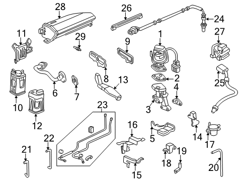 1999 Acura RL Emission Components Tube Assembly, Purge Diagram for 17728-SZ3-A30