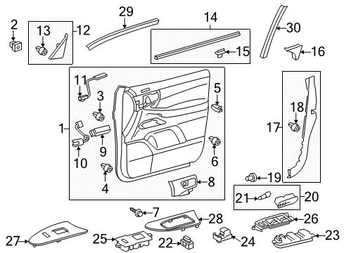 2013 Lexus LX570 Power Seats Computer & Switch Assembly Diagram for 84070-60080
