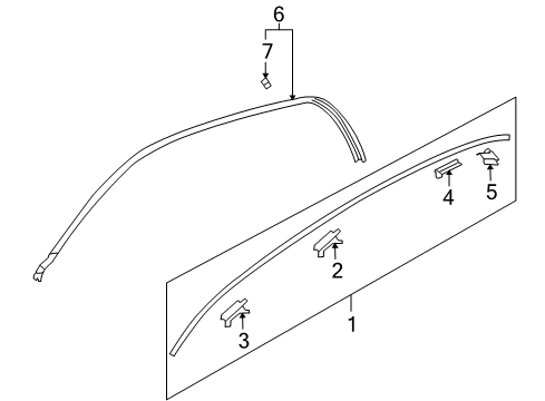 2006 Kia Amanti Exterior Trim - Roof MOULDING Assembly-Roof L Diagram for 828503F000