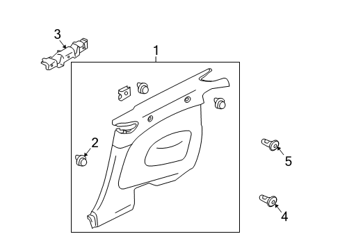 2015 Infiniti Q60 Interior Trim - Quarter Panels Bracket-Rear Side, LH Diagram for 76993-JJ50A