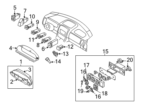 2002 Kia Sedona Cruise Control System Switch-Front Blower Diagram for 1K53C61B06