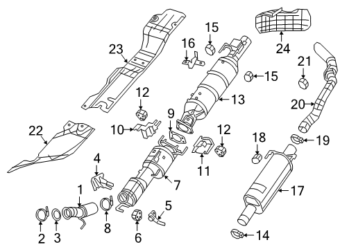 2021 Ram 2500 Exhaust Components Catalytic Converter Diagram for 68267075AE