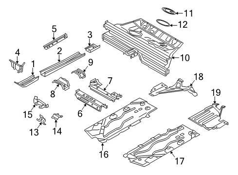 2022 Mini Cooper Clubman Floor & Rails EXTENSION FOR REAR ENGINE MO Diagram for 41117391029